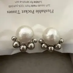 パール風クリップ式イヤリング