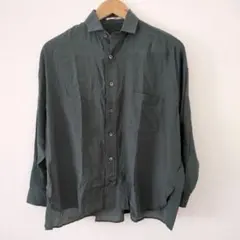 TICCA リネン 麻 スクエアビッグシャツ somelos ダークグリーン TICCA リネン 麻 スクエアビッグシャツ somelos ダークグリーン美品