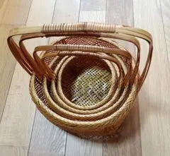 竹かご バスケット 4個セット竹製収納