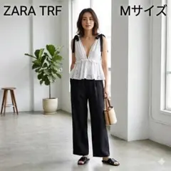 ZARA ザラ カットワークレース 肩リボン ビスチェ キャミソール 白 M
