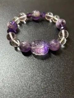 アメジストクリスタルブレスレット サイズ13 ハンドメイド