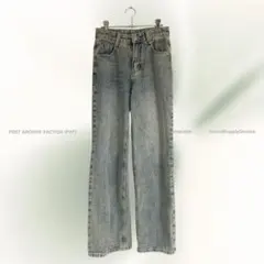 【韓国】moaround ビンテージセミワイドデニムパンツ