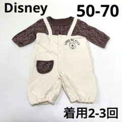 着用2-3回　2wayオール　プーさん　ベージュ　ブラウン　50 60 70