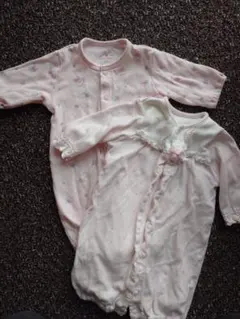 ピンク 花柄 ツーウェイ・ドレスオール 50-60cm