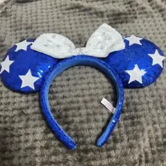 ディズニー ミニーマウス　青色 スパンコール カチューシャ