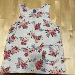 女児　ノースリーブ　ワンピース　花柄　重ね着