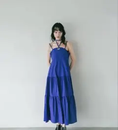 ティアードキャミソールドレス ブルー