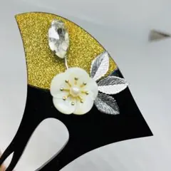 本鼈甲 金蒔絵 簪 バチ型  [かづら清] 本鼈甲簪バチ型かんざしかづら清老舗