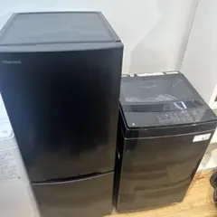 自社配送設置無料　ブラック家電セット　高年式　洗濯機冷蔵庫　一人暮らし　新生活のサムネイル