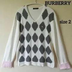 BURBERRY BLACK LABEL アーガイル柄 薄手 ニット セーター2のサムネイル