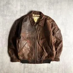 【90s vintage】A-2 フライトジャケット　アメリカ産本革　短丈　古着