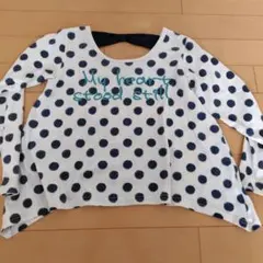 水玉模様 長袖カットソー 130cm