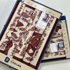 未使用・保管品 人間国宝 芹沢銈介 座布団カバー 濃青・濃赤 5枚揃