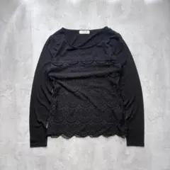 【OFUON】ブラックレーストップス 長袖 サイズ38のサムネイル