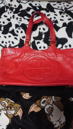 トリーバーチ 赤 レザートートバッグ