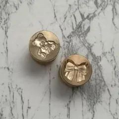 シーリングスタンプ　ヘッド　くま　リボン　1.5cm 小さめ　ミニ