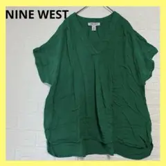 NINE WEST グリーン Vネック トップス【XL】
