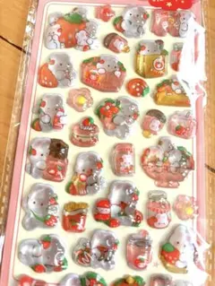 うさぎ　いちご　ボンボンドロップシール　匿名配送