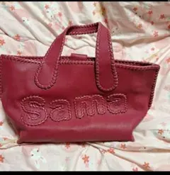 サマンサタバサ ワインレッド 刺繍ロゴ トートバッグ