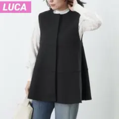 LC/LLL ティアードカットソー ジレ 黒 フレアジレ ベスト ルカのサムネイル