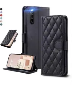 Xperia 10 II 手帳型ケース キルティング 黒 マグネット