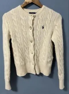 ラルフローレン ケーブルニット カーディガン ホワイト