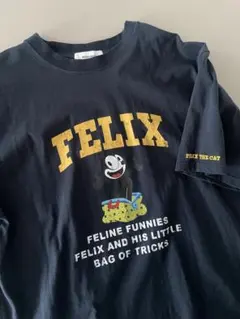 sale2222 ⇊ 【M】 FELIX フェリックス Tシャツ ネイビー 黒猫のサムネイル