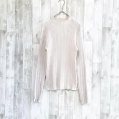 アズールバイマウジー　ニット　リブニット　ハイネック　M ホワイト　長袖 上品