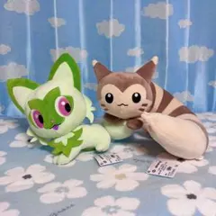 ポケットモンスター　もふぐっと　しっぽみてみて！ぬいぐるみ　オオタチ　ニャオハ