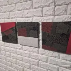 大島紬 着物リメイクファブリックパネル3枚セット