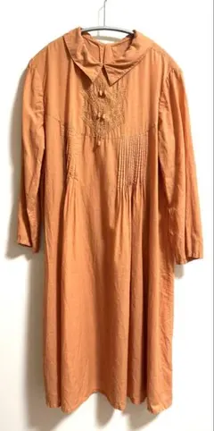 スナオクワハラ sunaokuwahara オレンジ 長袖ワンピース