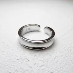 シルバー925 シルバーリング 艶感 シンプル オープンリング レディース