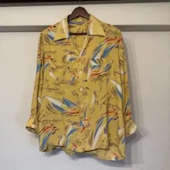 50's Play Day 長袖アロハシャツ レーヨン 開襟 イルカ柄のサムネイル
