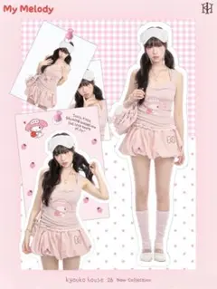 サンリオ×KYOUKO My Melody キャミソール スカート セットアップのサムネイル