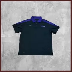 S*n様 US古着 NIKE ナイキ カレッジロゴ ポロシャツ ブラック×パープのサムネイル
