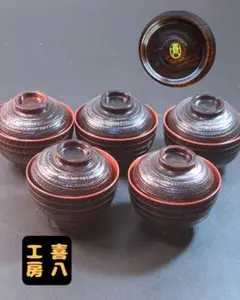 梅柄蓋つき煮物椀5個 朱色 アソベ光石謹製 未使用❤️希少 木箱付き 木箱付き 梅柄蓋つき煮物椀5個 朱色 アソベ光石謹製 未使用❤️希少 食器