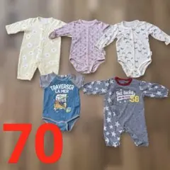 ７０センチロンパース長袖半袖花柄星柄バーバパパベビー服まとめ売り