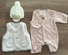 アカチャンホンポ　プティマイン　ロンパース　ベスト　帽子　セット