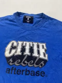 afterbase ロゴプリント Tシャツ ブルー Sサイズ