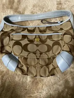 COACH ショルダーバッグ ブラウン/ライトブルー