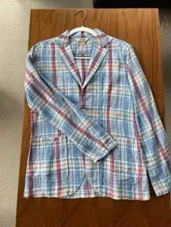 ÉDIFICE リネンチェックジャケット 44