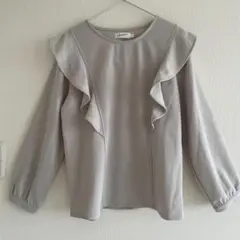 Dessin デッサン フリル付き長袖トップス カットソー ワールド お仕事