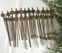 平打ち簪　和装小物 髪飾り かんざし ヴィンテージ 22本まとめ売り
