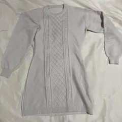 ケーブル編みミニワンピース