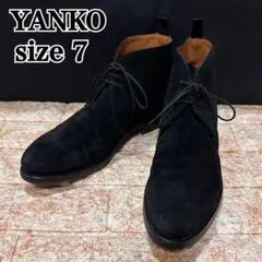 YANKO ブラックレザー チャッカブーツ ヤンコYANKO◇スペイン製チャッカブーツ◇ブラックレザー - メルカリ