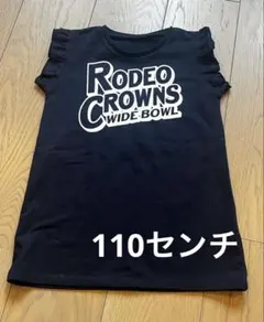 RODEO CROWNS WIDE BOWL フリル袖 Tシャツ ブラック　美品のサムネイル