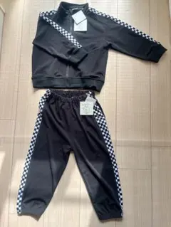 チェック柄ライン ジャージセットアップ 100cm