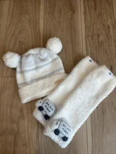 GELATO PIQUEポンポン付き帽子&レッグウォーマー