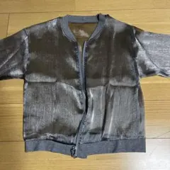 シアー素材 ジップアップ ブルゾン シルバー XL透け感が良い感じのブルゾン✨✨