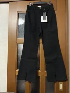 インディマーク　フロントスリットブラックデニム　Lサイズ